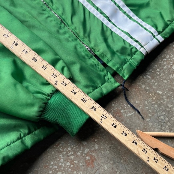 Vintage RARE 60s 70s Ford Mustang Cobra Racing Jacket Green Faux Fur Men XL - Picture 12 of 13